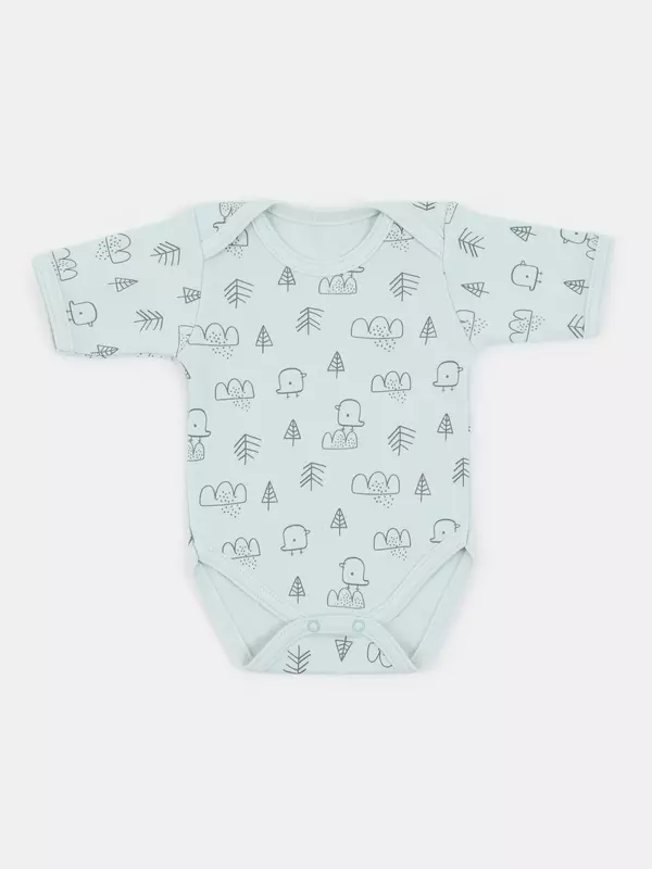 Боди Mowbaby Birds с коротким рукавом (3 шт.) blue арт. 6282