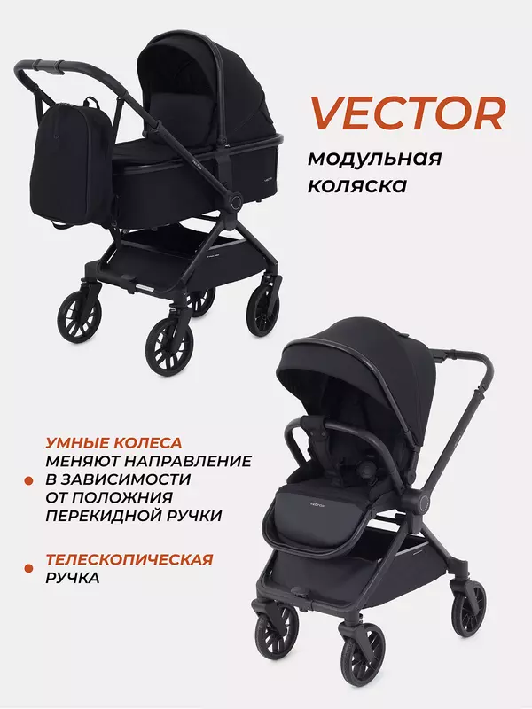 Коляска 2 в 1 Rant Vector Black