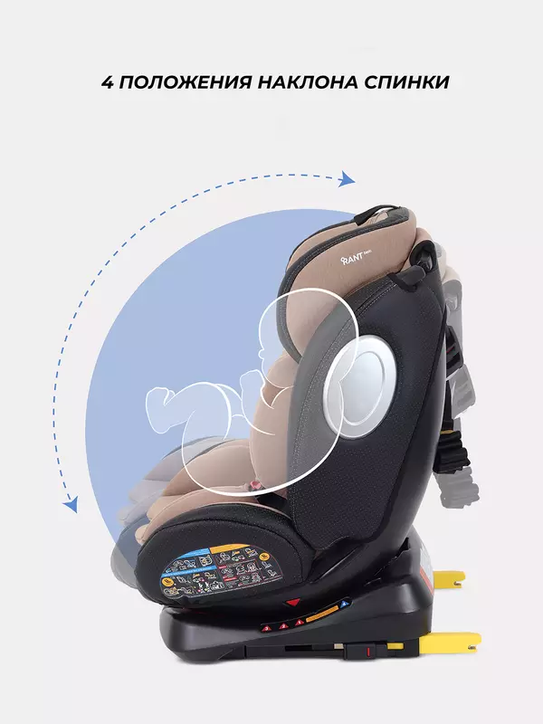 Автокресло Rant Basic Twist Pro Isofix 0/1/2/3 (0-36 кг) Beige